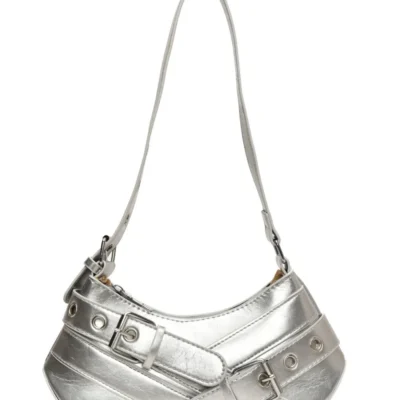 PU Leather Buckle Shoulder Bag