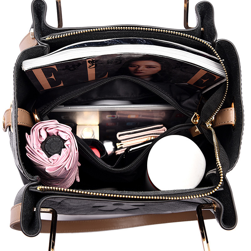 Handbag Women's Fashion Embossed Tote Bag Large Capacity Maternity Bucket Bag - Image 4