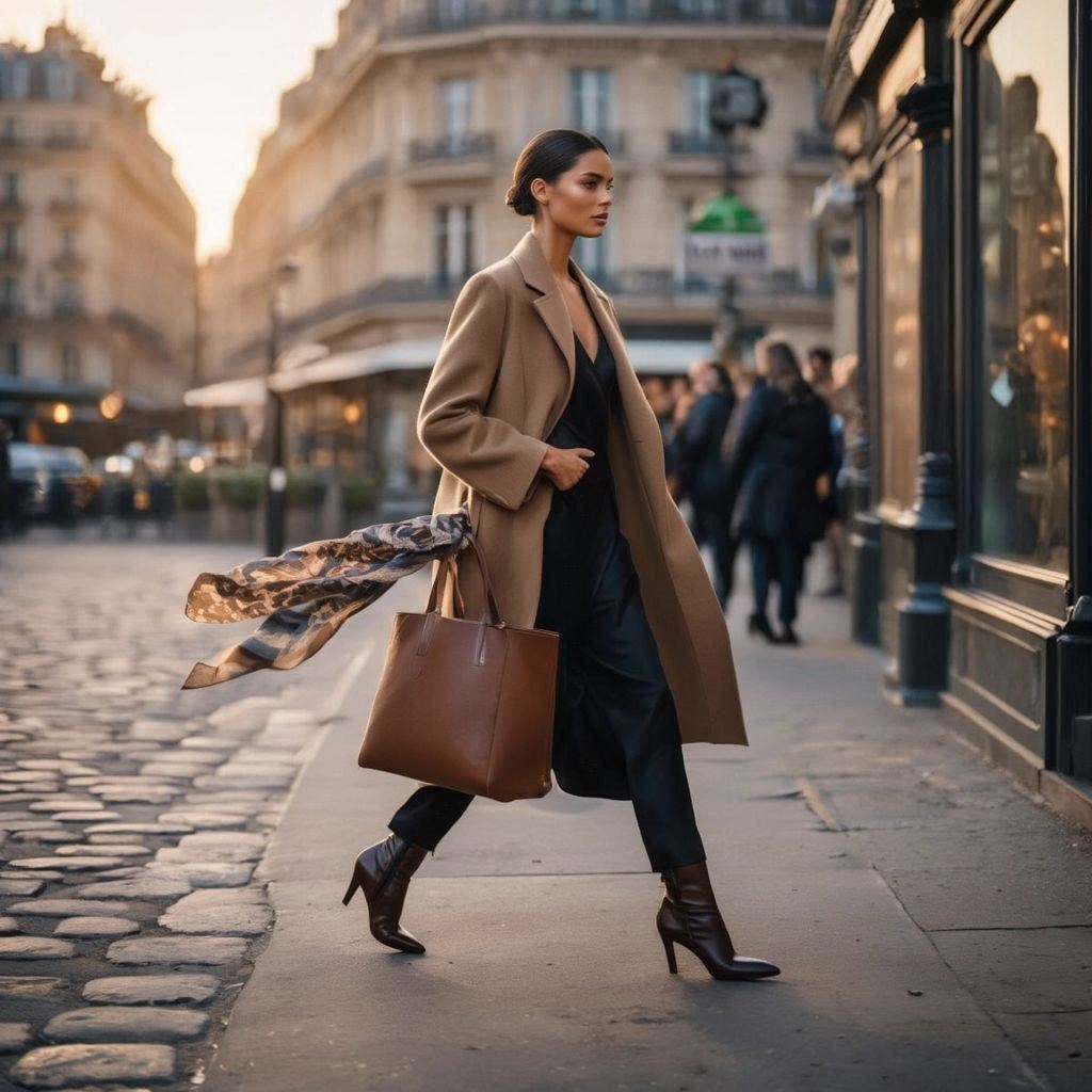 Model carrying an open 'undone' luxury bag in Paris, illustrating the 2026 Pickpocket's Dream trend.